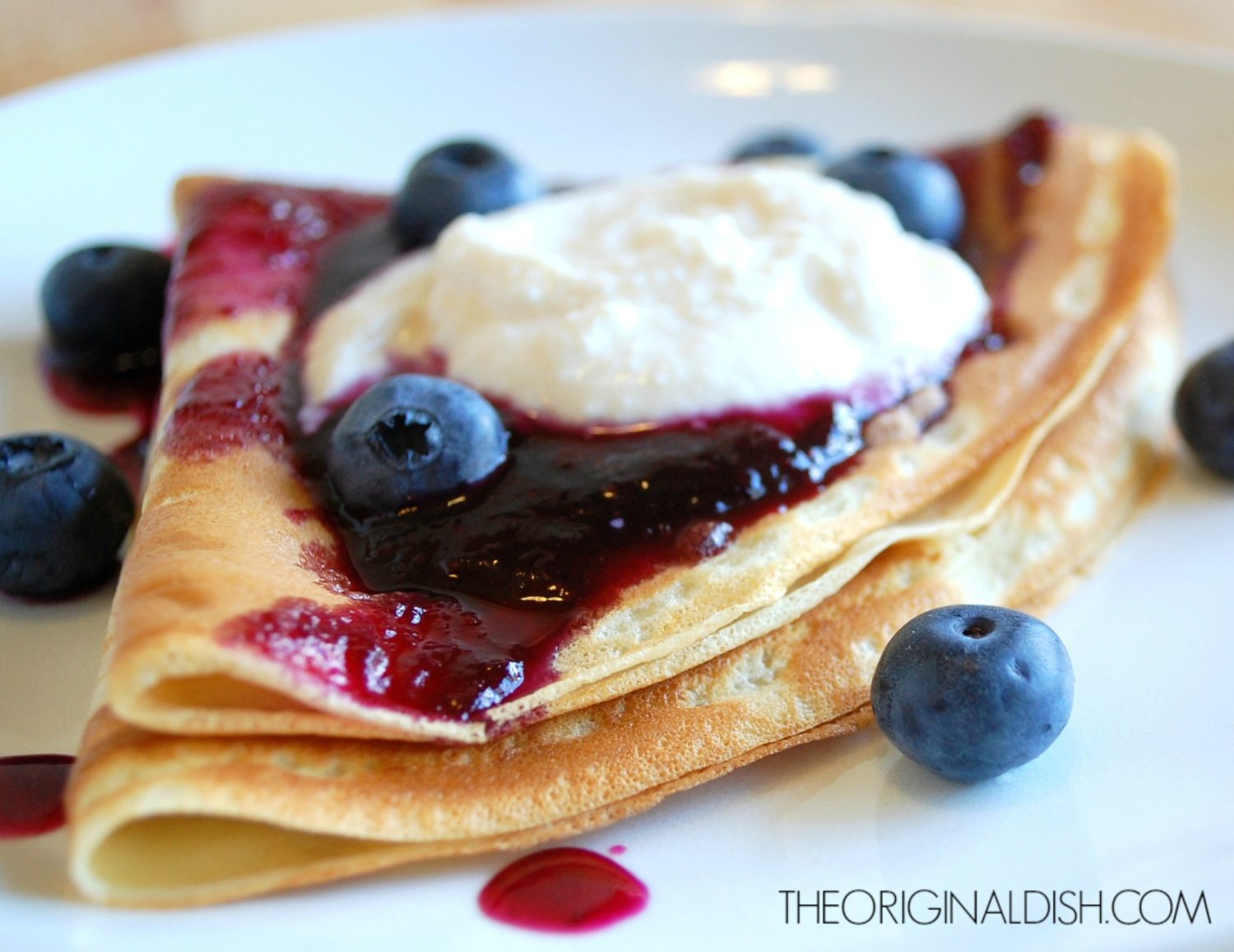 Crepes with Blueberry Sauce & Sweet Ricotta - The Original Dish