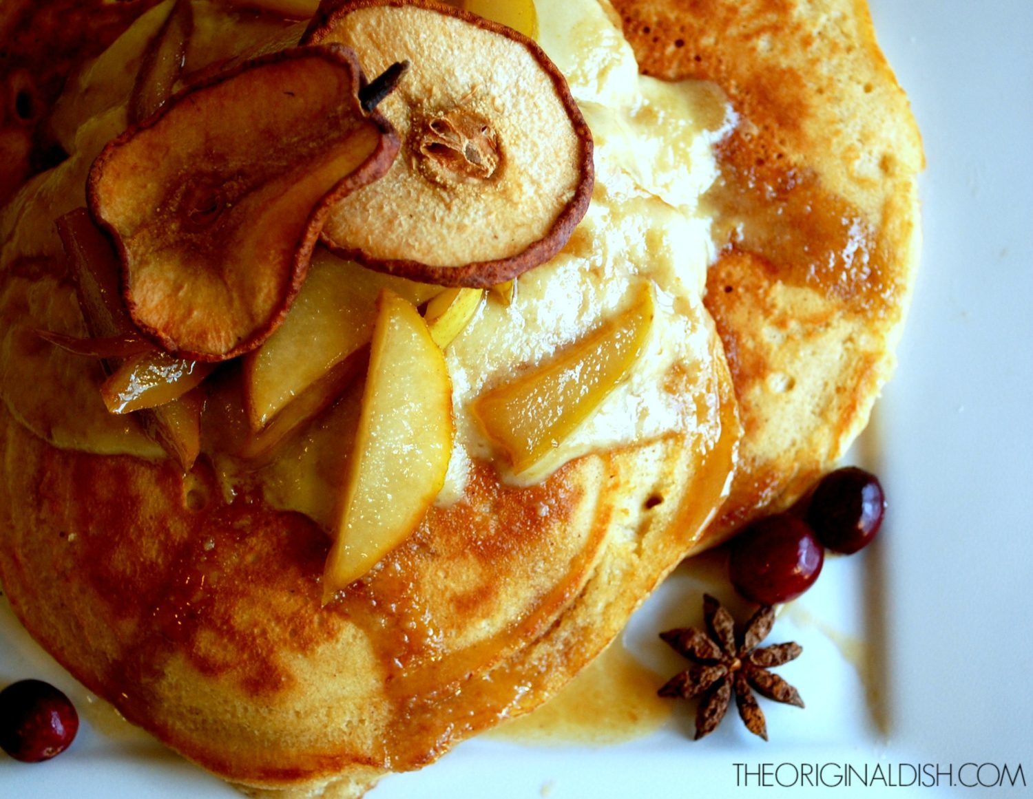 Pancakes with Chestnut Cream & Spiced Pear Syrup The Original Dish