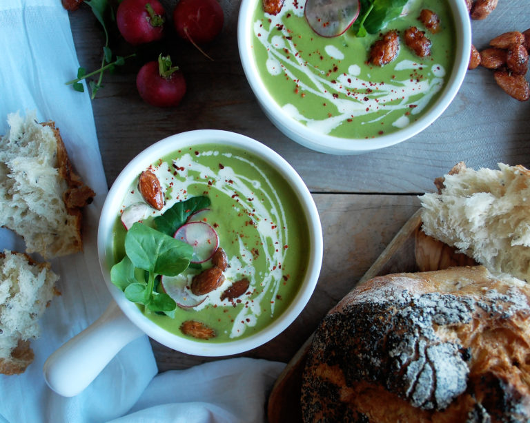 Spring Asparagus Soup with Savory Candied Almonds - The Original Dish