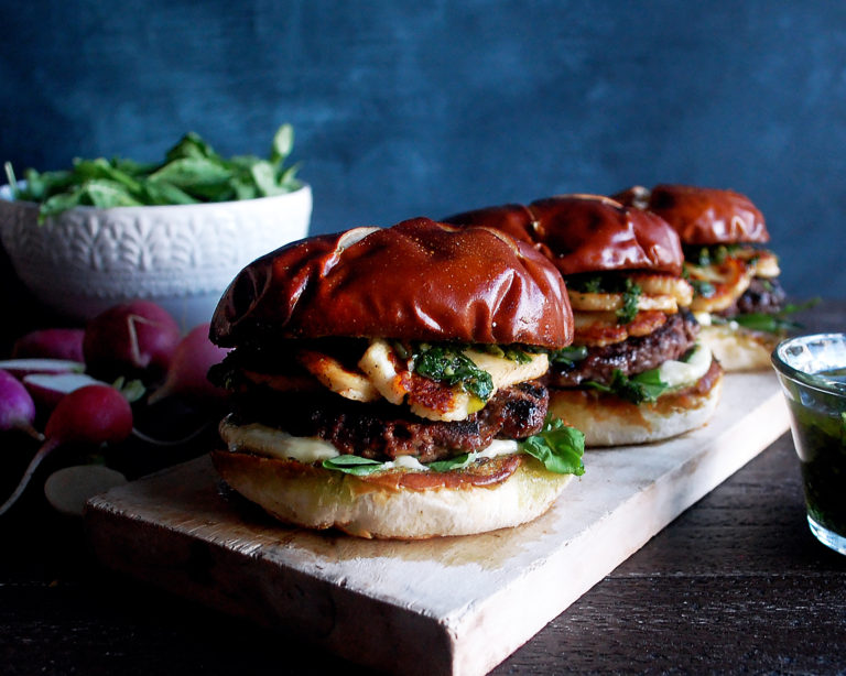 Halloumi Burgers with Grilled Ramp Chimichurri - The Original Dish