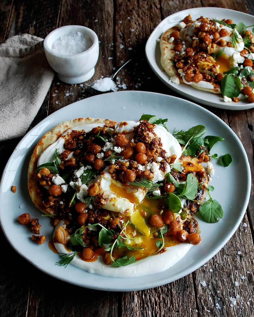 Turkish Eggs with Spiced Chickpeas & Homemade Naan - The Original Dish
