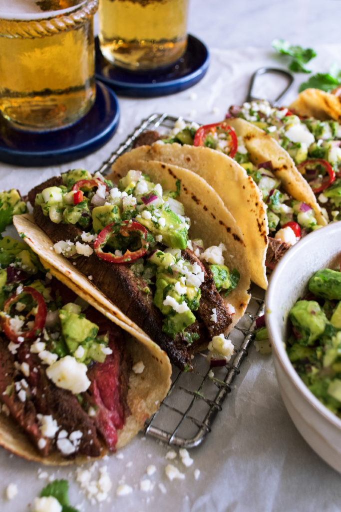 Spiced Flank Steak Tacos with Avocado Salsa - The Original Dish
