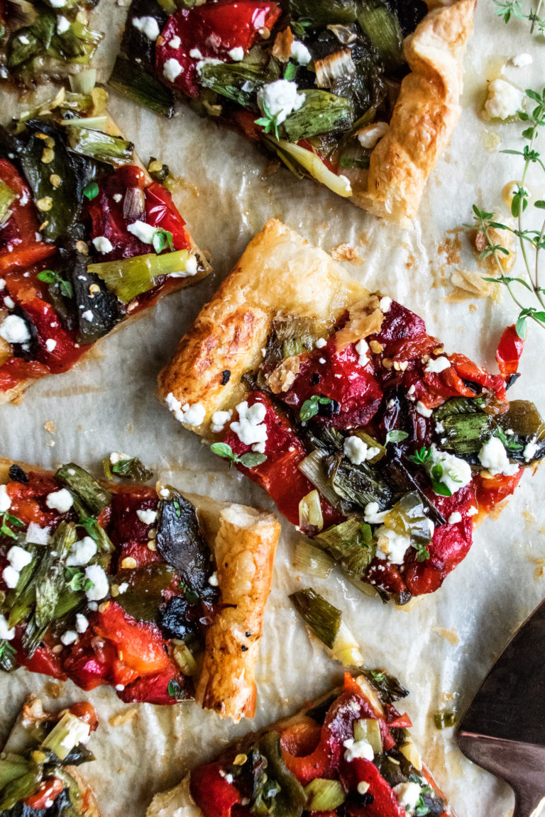 Grilled Pepper Tart with Goat Cheese & Honey - The Original Dish