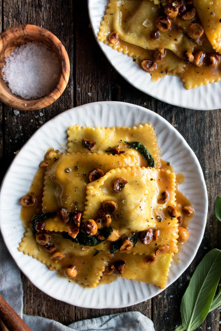 Butternut Squash Ravioli with Hazelnut Honey Butter - The Original Dish