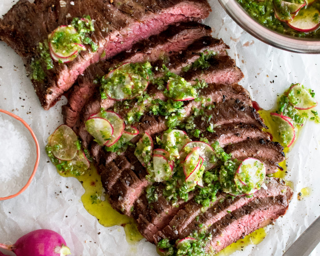 Flank Steak with Radish Chimichurri - The Original Dish