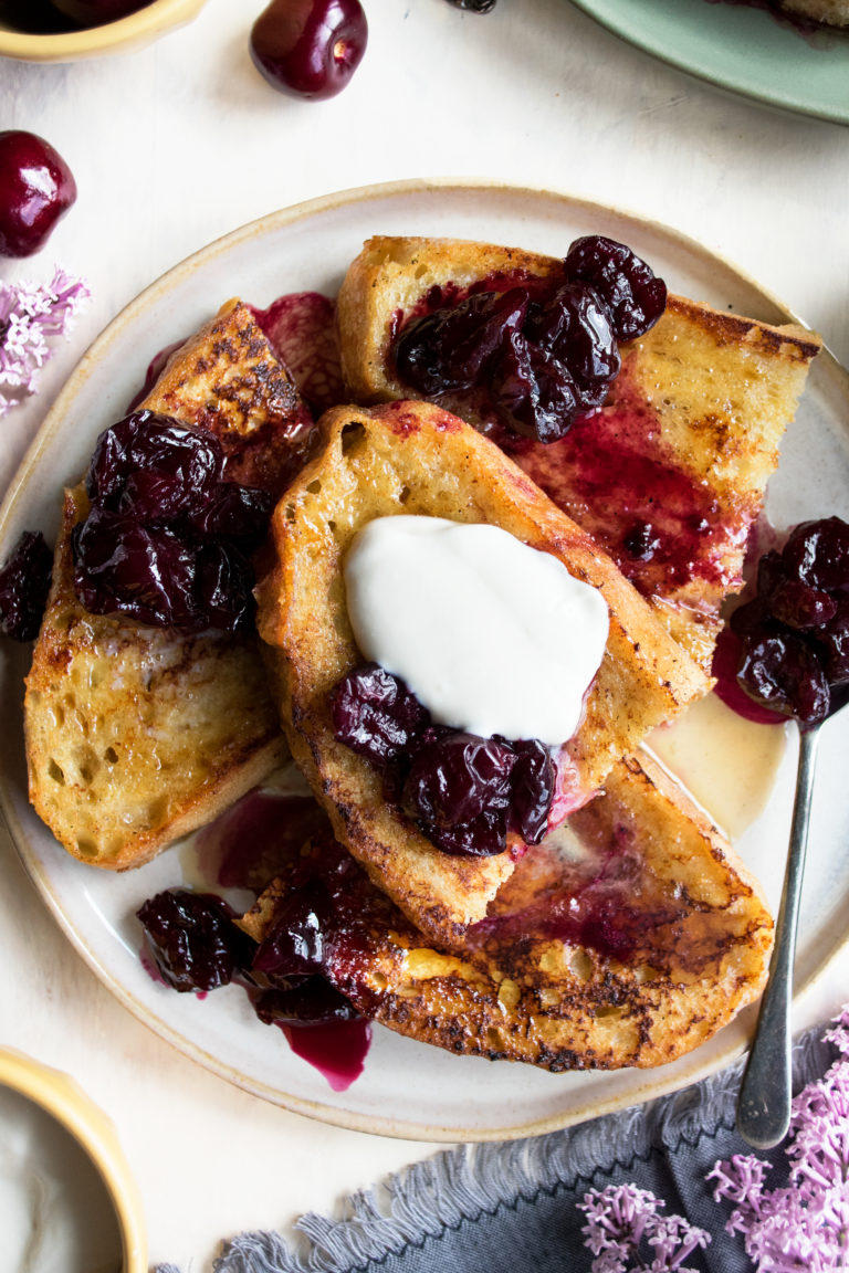 Sourdough French Toast with Ricotta & Cherries - The Original Dish