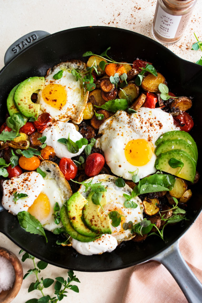 Mexican Potato Hash with Fried Eggs - The Original Dish