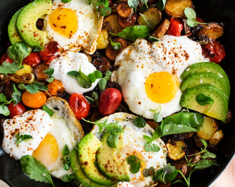 Mexican Potato Hash with Fried Eggs - The Original Dish