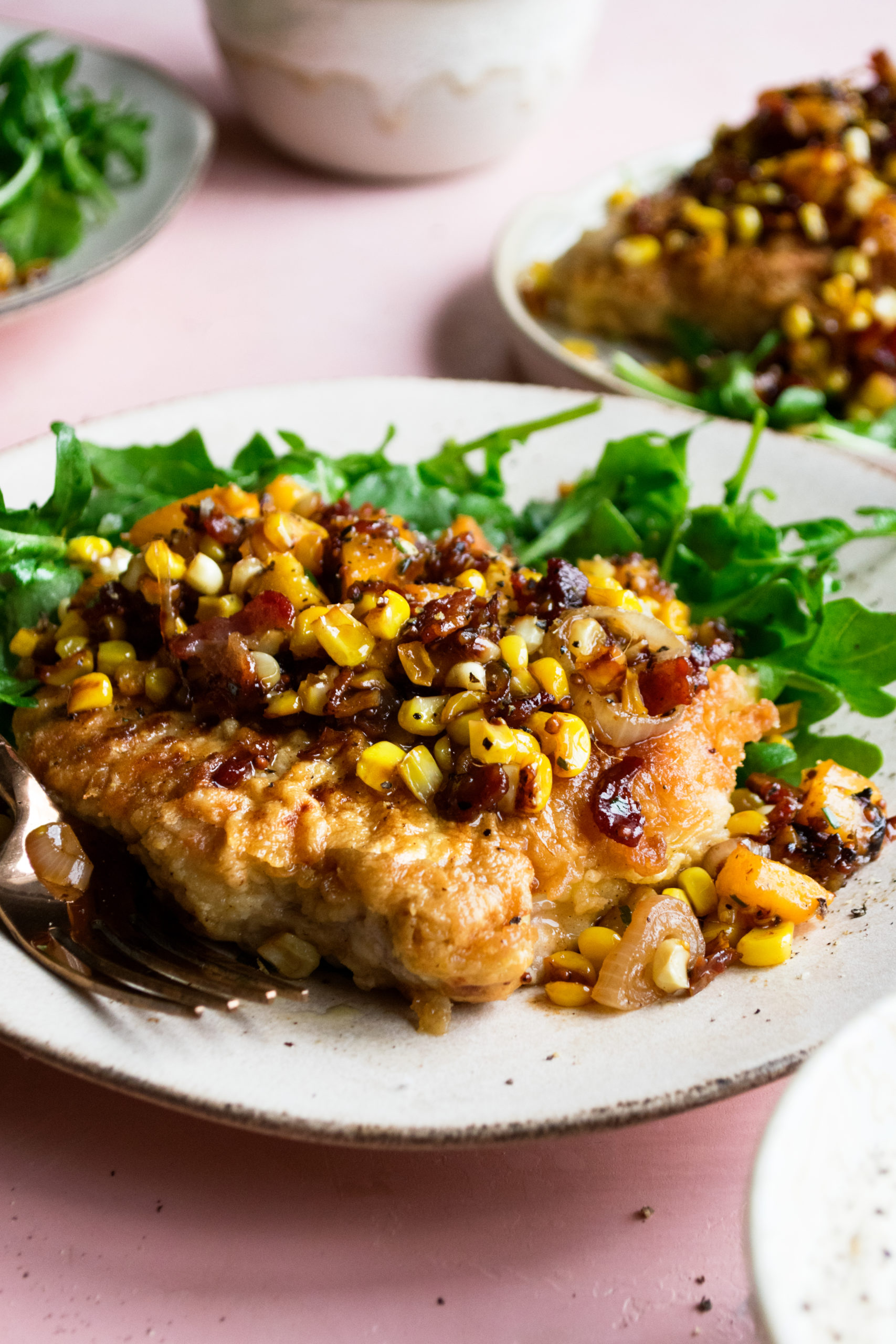Breaded Pork Chops with Caramelized Corn - The Original Dish