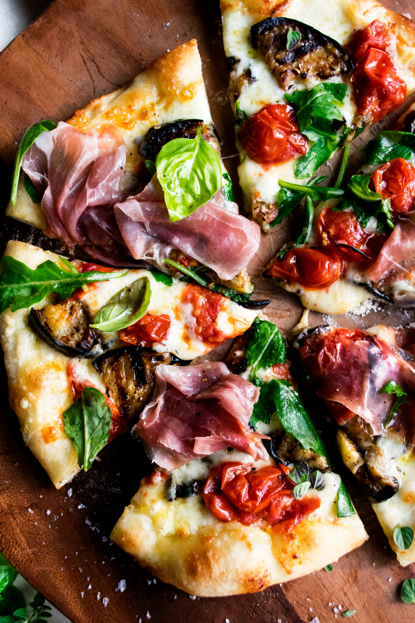 Grilled Pizzas with Eggplant & Prosciutto - The Original Dish