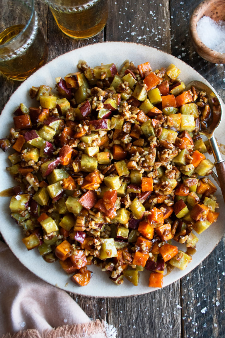 Candied Bourbon Pecan Sweet Potatoes - The Original Dish