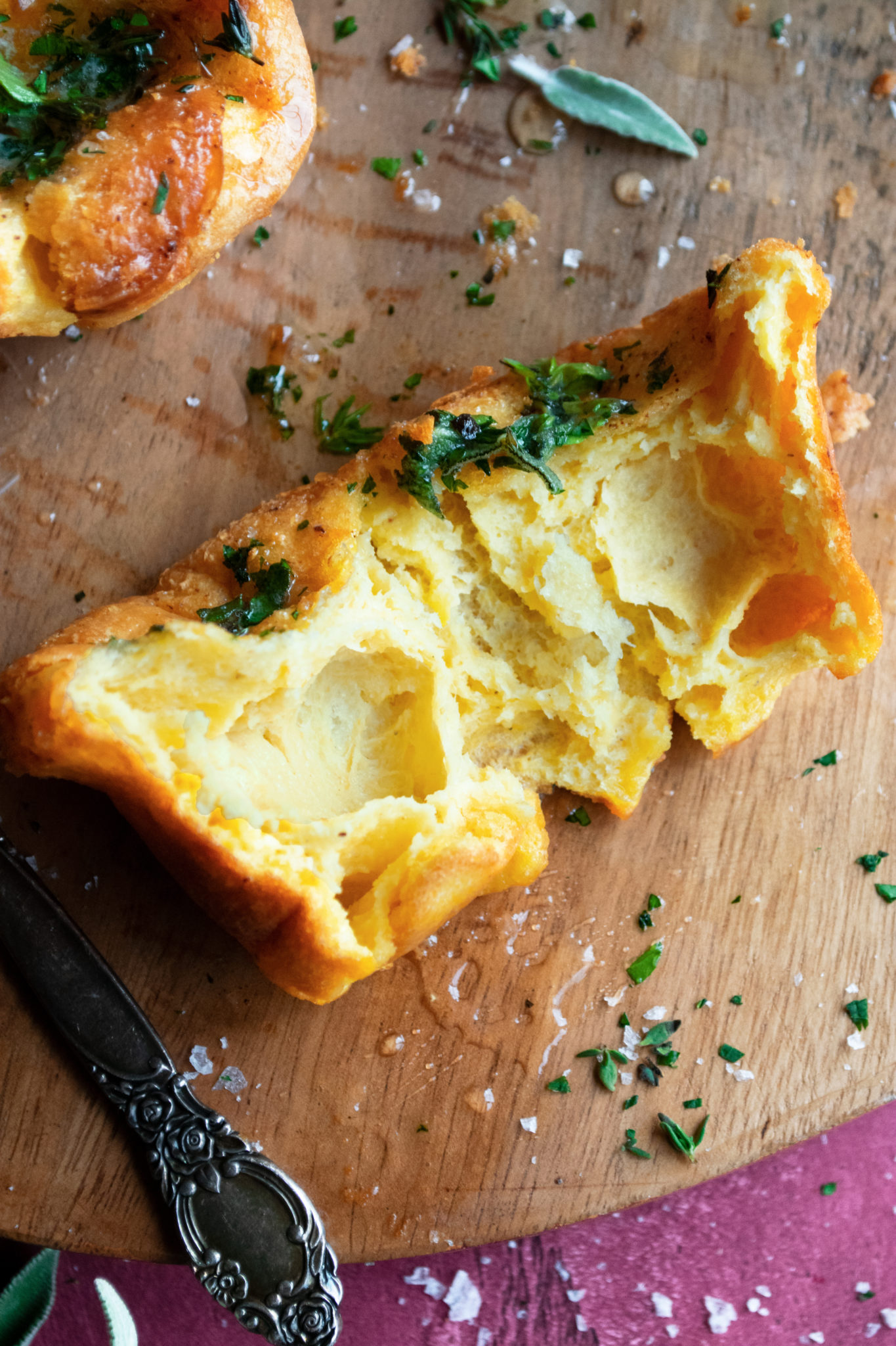 Cornmeal Popovers with Herb Honey Butter - The Original Dish