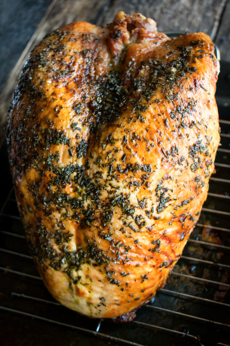 Brown Butter Herb Roasted Turkey Breast with Cranberry Mostarda - The ...