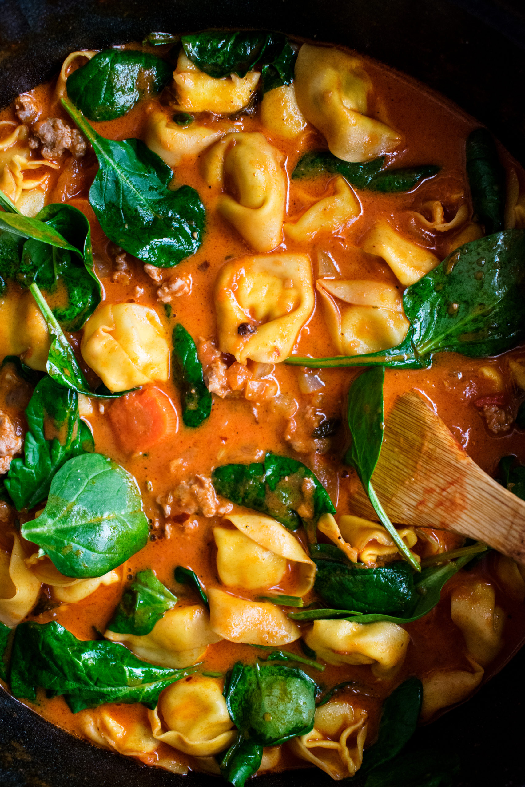 Creamy Tortellini Soup with Sausage & Spinach - The Original Dish