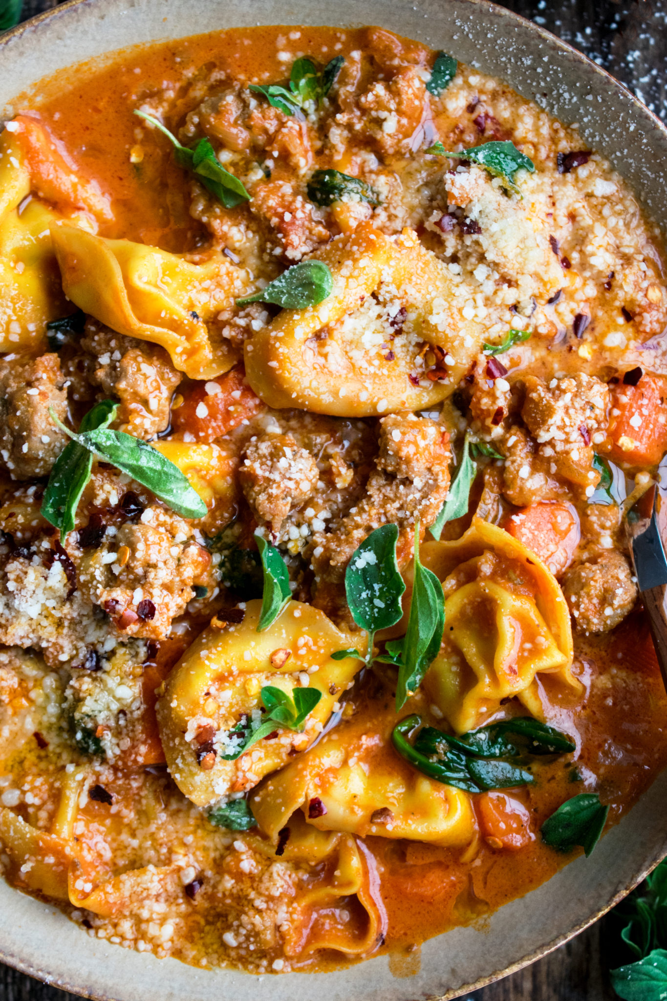 Creamy Tortellini Soup with Sausage & Spinach - The Original Dish