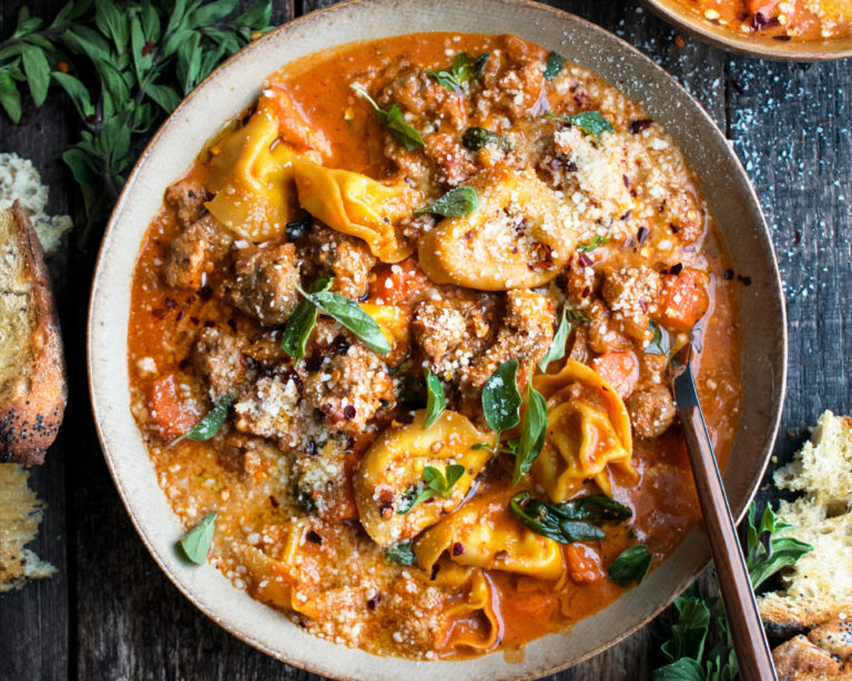 Creamy Tortellini Soup with Sausage & Spinach - The Original Dish