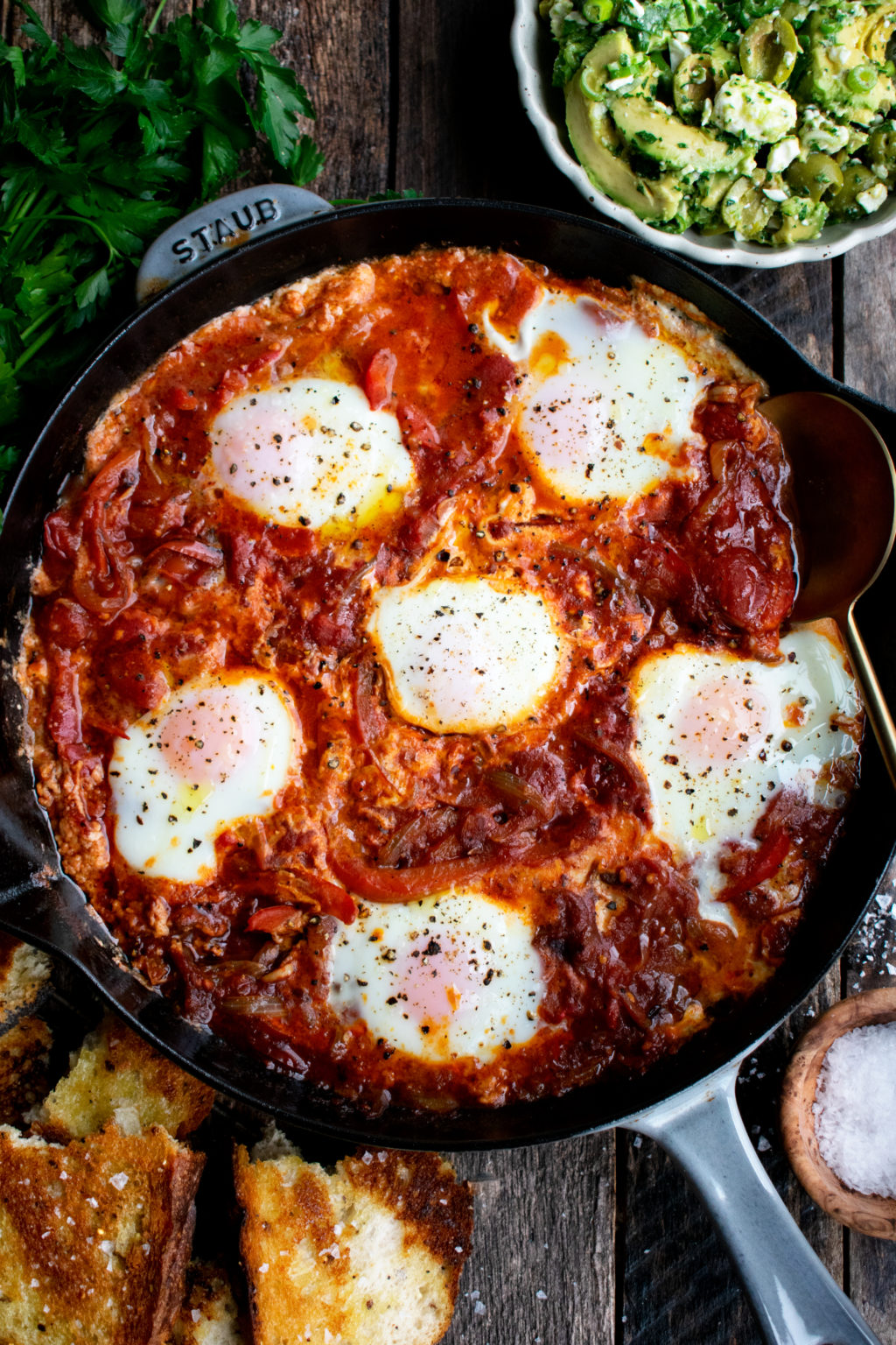 Shakshuka with Feta & Avocado Salad - The Original Dish