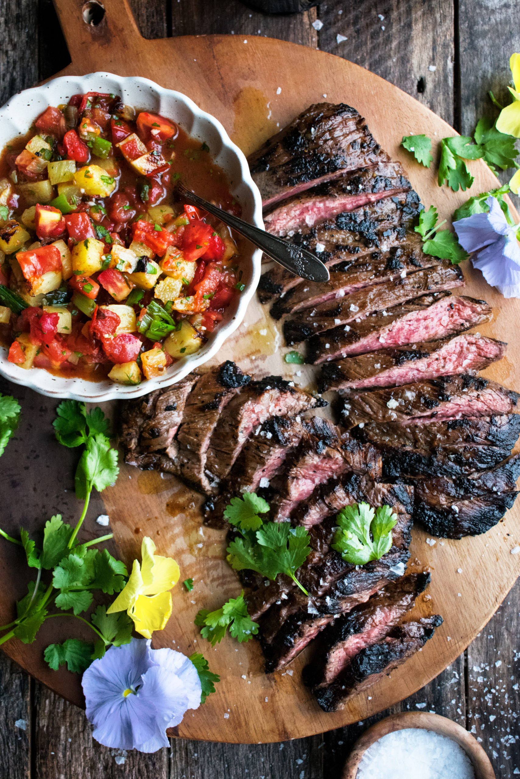 Mezcal-Marinated Skirt Steak with Grilled Pineapple Salsa - The ...