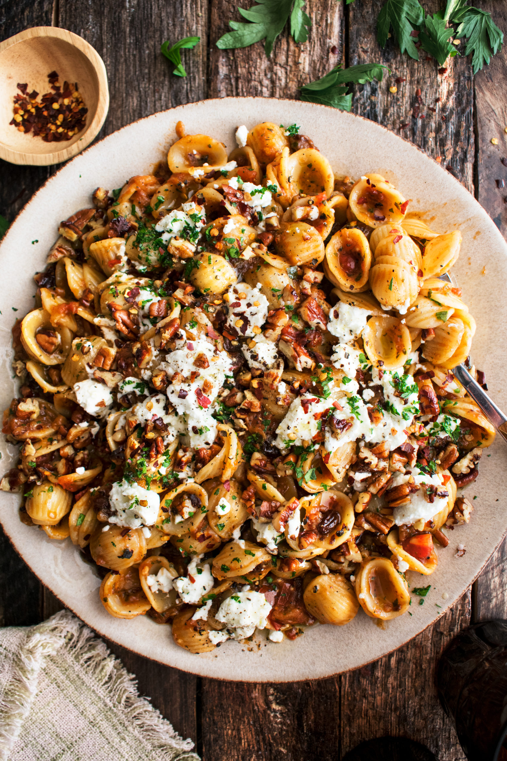 Charred Eggplant Pasta with Tomatoes & Goat Cheese - The Original Dish