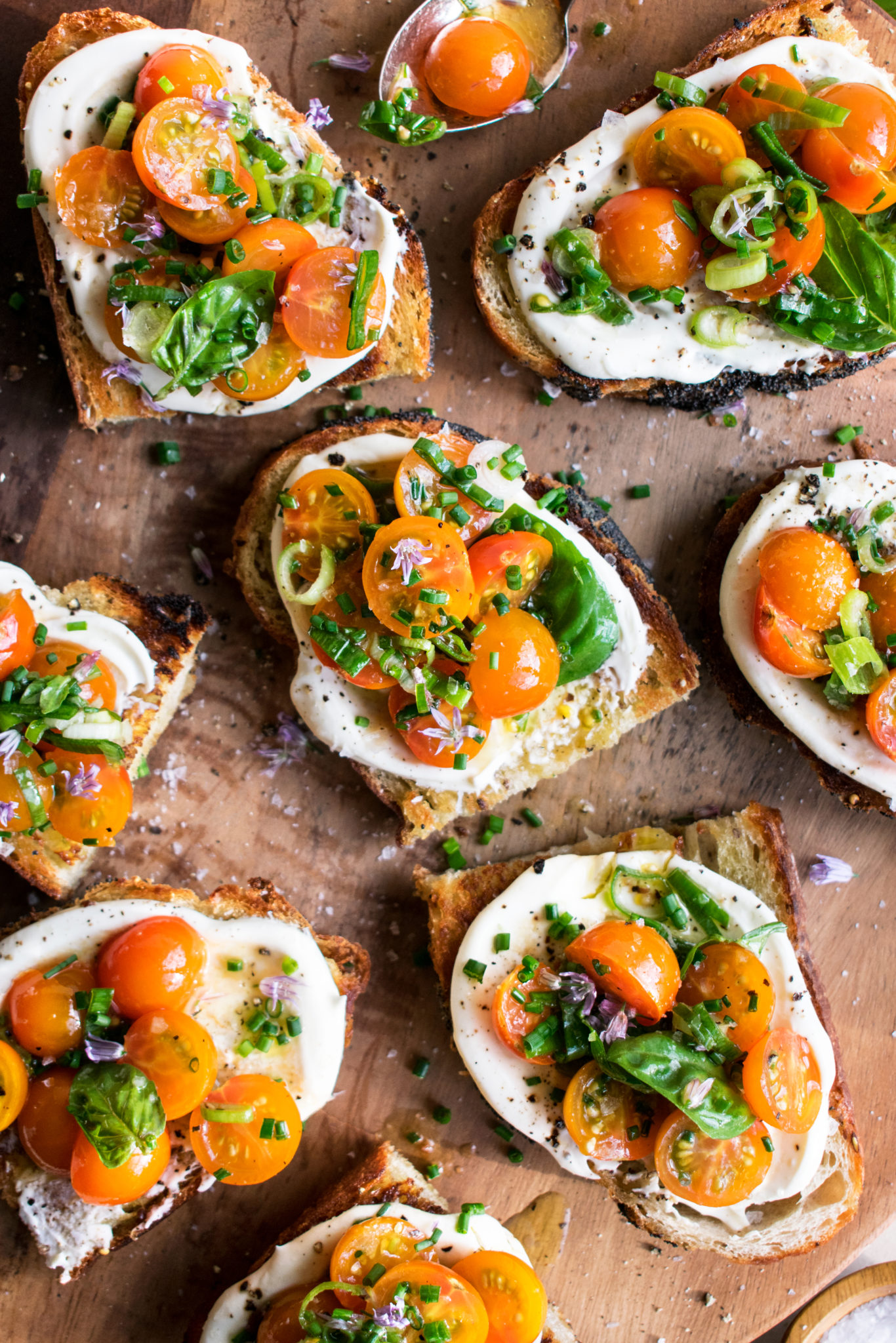 Marinated Tomato Toast with Creme Fraiche & Herbs - The Original Dish