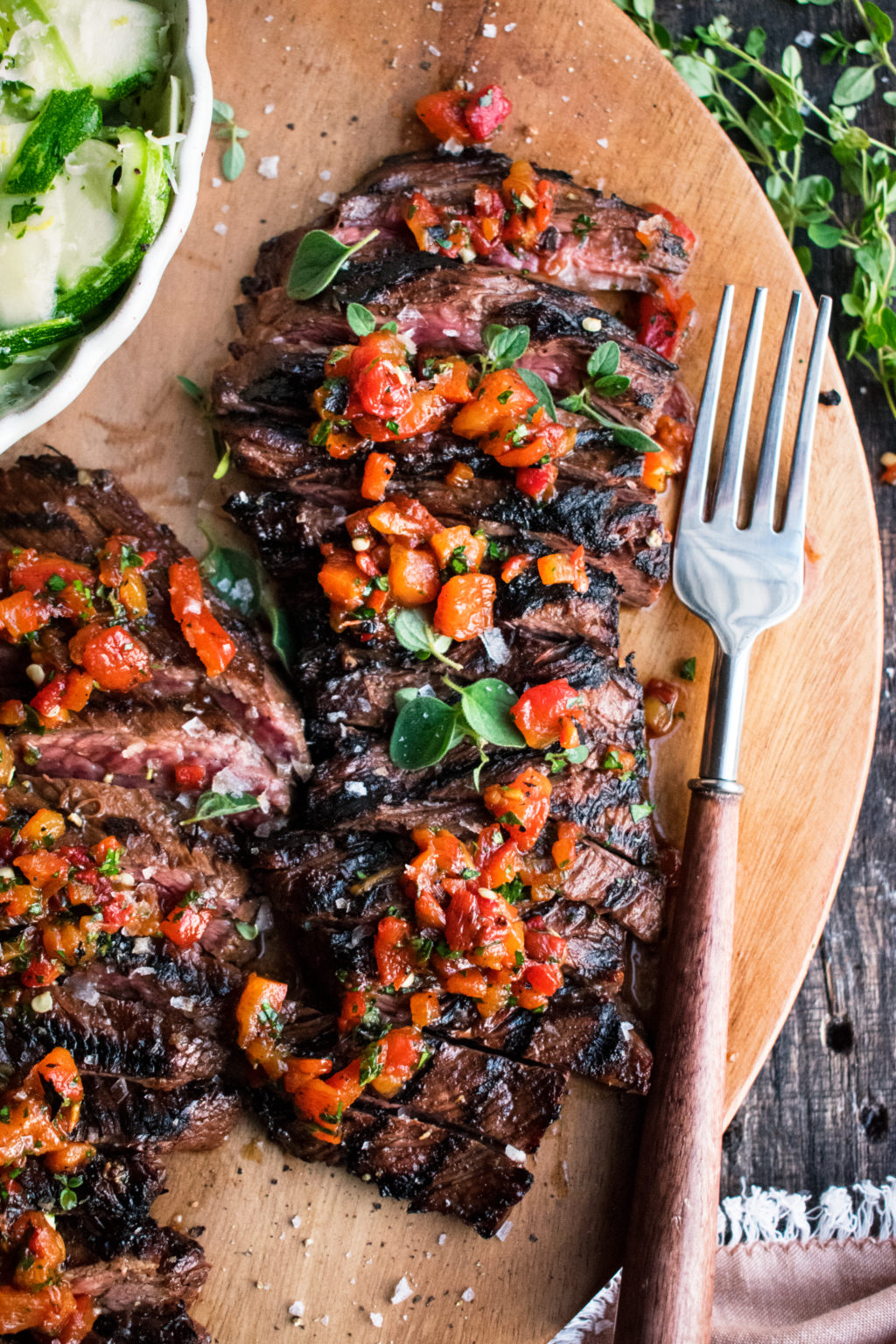 Balsamic Skirt Steak with Red Pepper Relish - The Original Dish