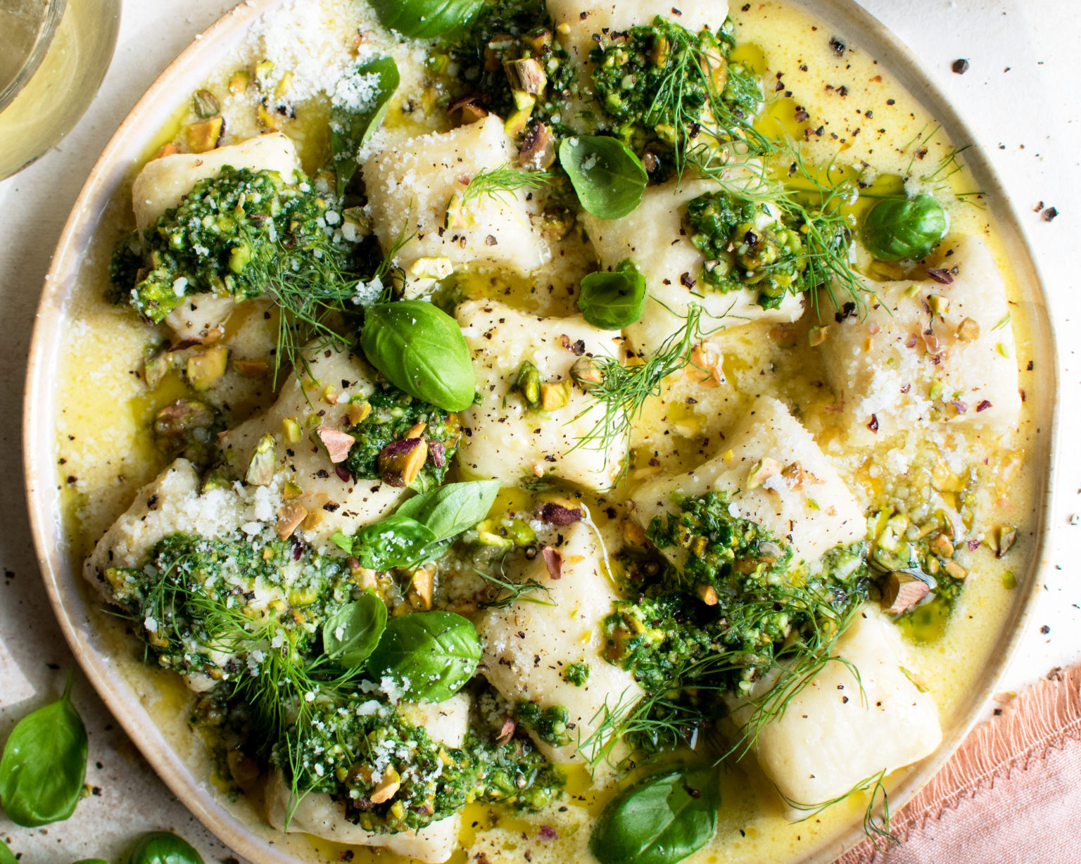 Creamy Lemon Ricotta Gnocchi With Pistachio Pesto - The Original Dish