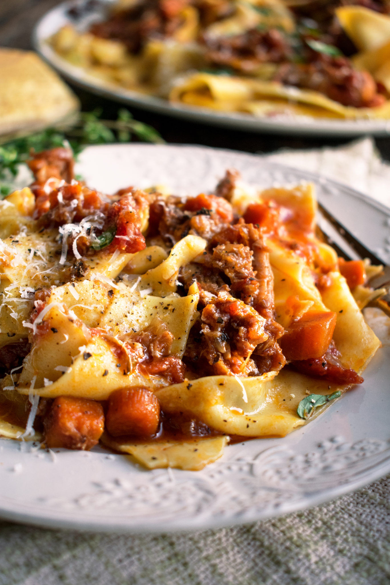 Braised Pork Ragu with Homemade Pasta - The Original Dish