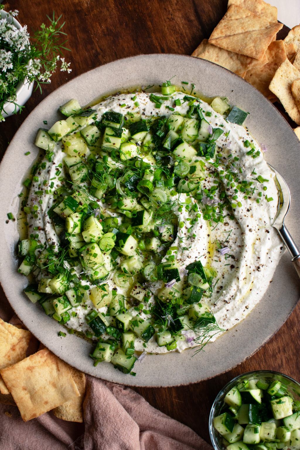 Whipped Feta Dip With Cucumber Salad - The Original Dish