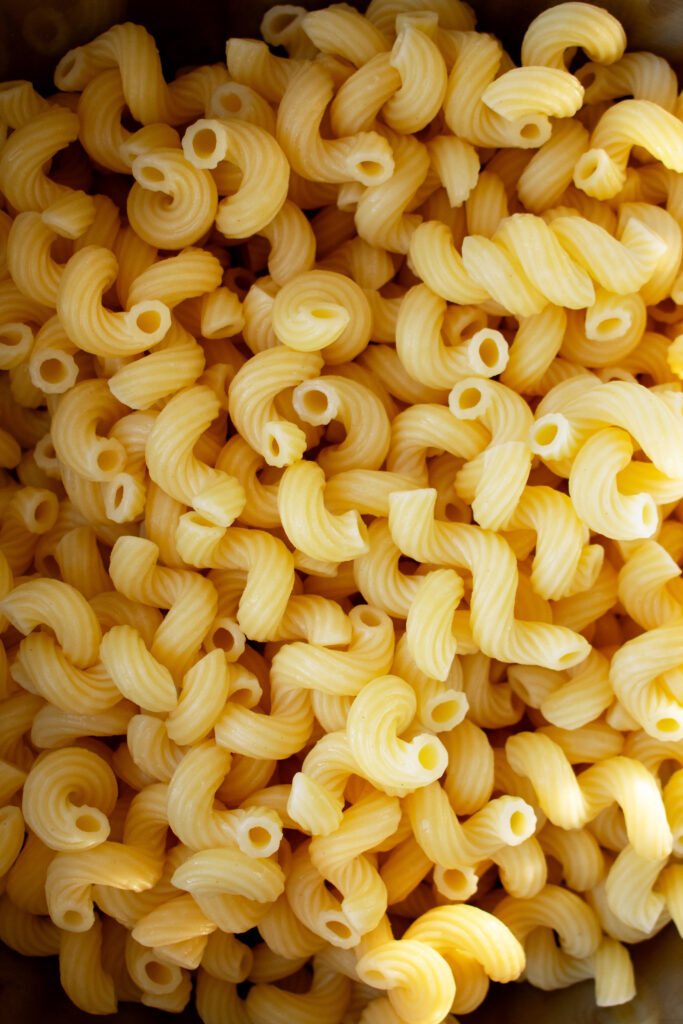 cooked cavatappi pasta
