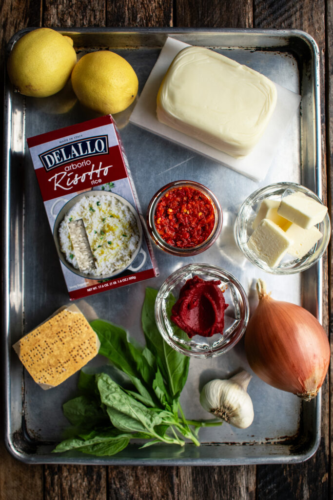 ingredients on a sheet pan