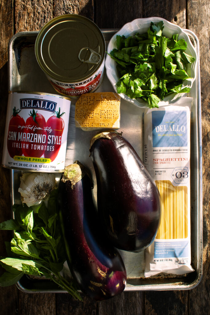 ingredients on a tray